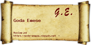 Goda Emese névjegykártya